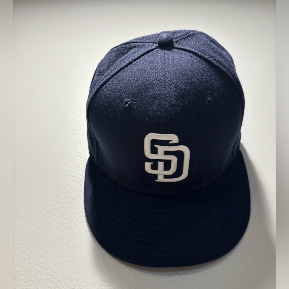 New Era 59FIFTY San Diego Padres SD Hat 7 5/8 Fitted Authentic On Field MLB Cap